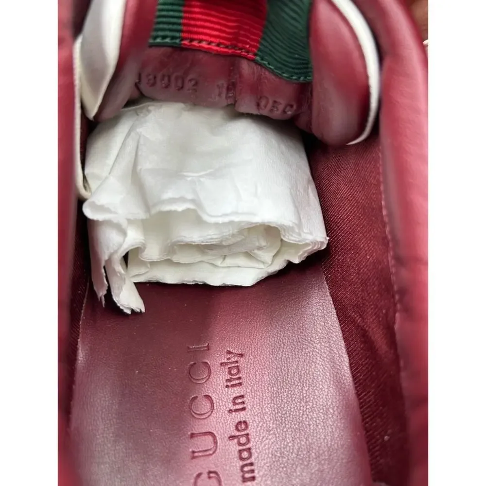 Men's Gucci re web leather sneakers size 12 fits 12.5 US made in Italy